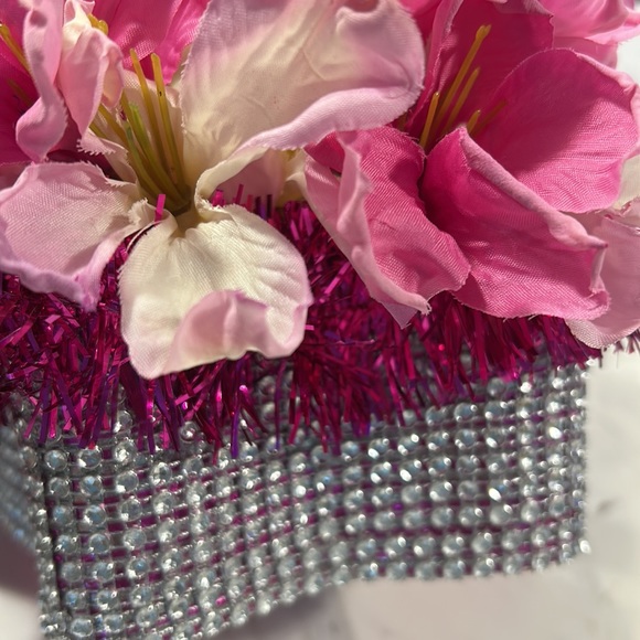 Pink Floral arrangement with diamond accents! - Picture 4 of 14